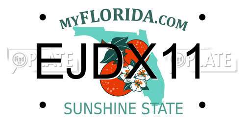 EJDX11 Florida License Plate