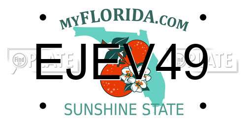 EJEV49 Florida License Plate