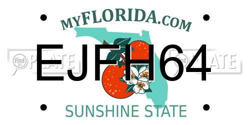 EJFH64 Florida License Plate