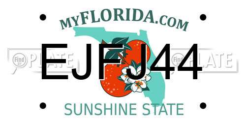 EJFJ44 Florida License Plate