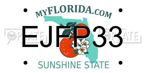 EJFP33 Florida License Plate