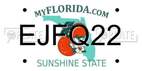 EJFQ22 Florida License Plate