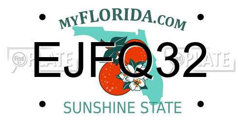 EJFQ32 Florida License Plate