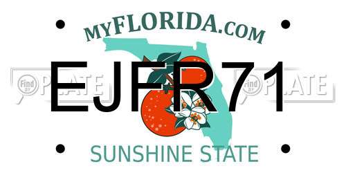 EJFR71 Florida License Plate