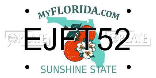 EJFT52 Florida License Plate