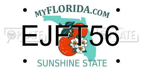 EJFT56 Florida License Plate