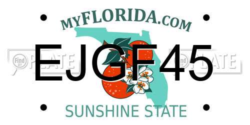 EJGF45 Florida License Plate