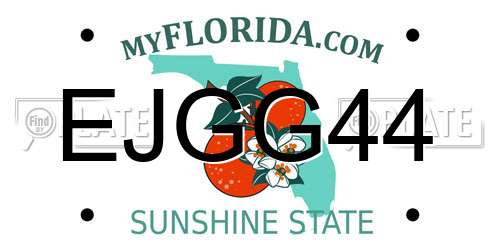 EJGG44 Florida License Plate