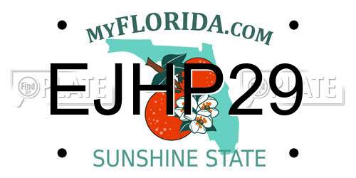 EJHP29 Florida License Plate