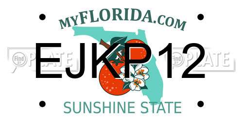 EJKP12 Florida License Plate