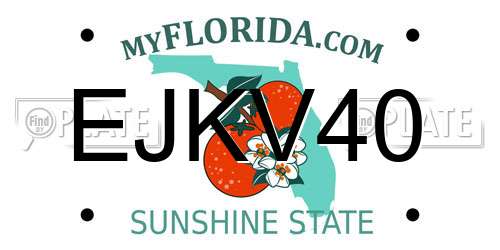 EJKV40 Florida License Plate