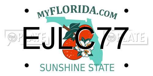 EJLC77 Florida License Plate