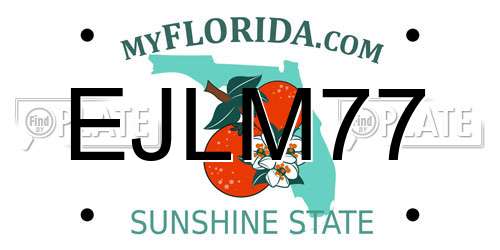 EJLM77 Florida License Plate