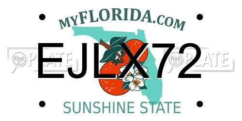 EJLX72 Florida License Plate
