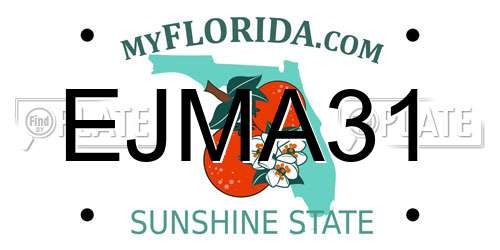 EJMA31 Florida License Plate