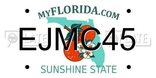 EJMC45 Florida License Plate