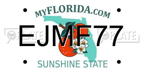 EJMF77 Florida License Plate