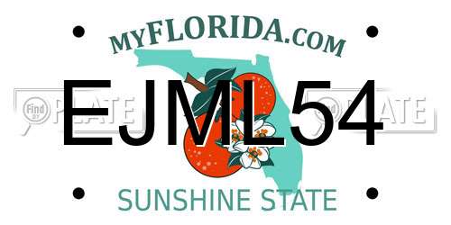 EJML54 Florida License Plate