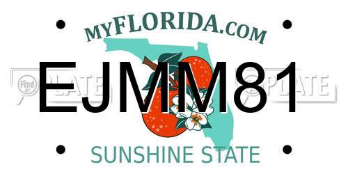 EJMM81 Florida License Plate