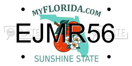 EJMR56 Florida License Plate