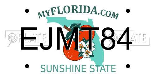 EJMT84 Florida License Plate