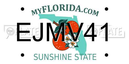 EJMV41 Florida License Plate