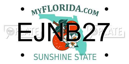 EJNB27 Florida License Plate