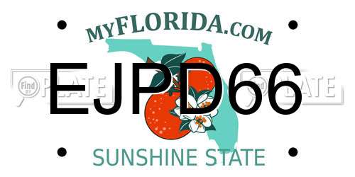 EJPD66 Florida License Plate