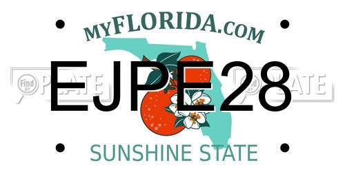 EJPE28 Florida License Plate