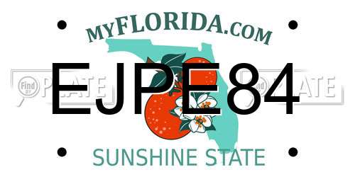 EJPE84 Florida License Plate