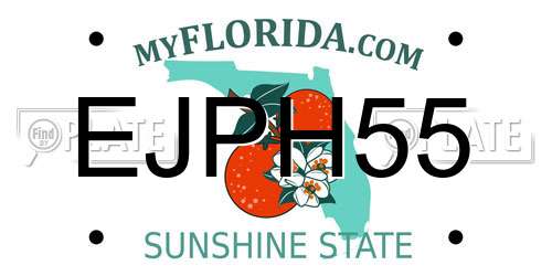 EJPH55 Florida License Plate