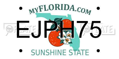 EJPH75 Florida License Plate