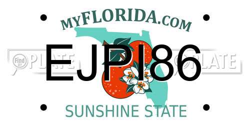 EJPI86 Florida License Plate