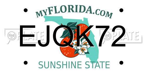 EJQK72 Florida License Plate