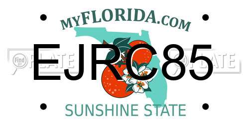 EJRC85 Florida License Plate