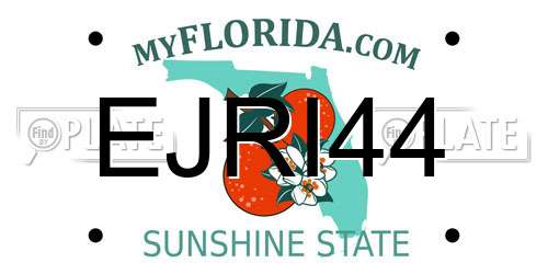 EJRI44 Florida License Plate