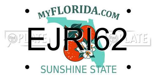 EJRI62 Florida License Plate