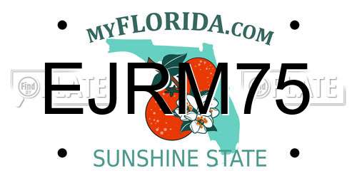 EJRM75 Florida License Plate