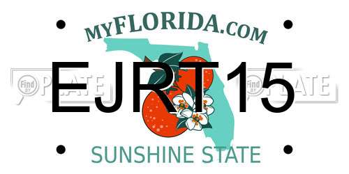 EJRT15 Florida License Plate