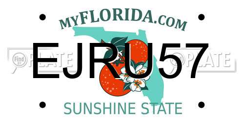 EJRU57 Florida License Plate