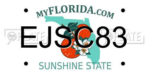 EJSC83 Florida License Plate