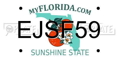 EJSF59 Florida License Plate