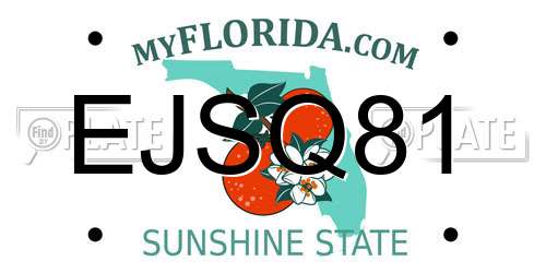 EJSQ81 Florida License Plate