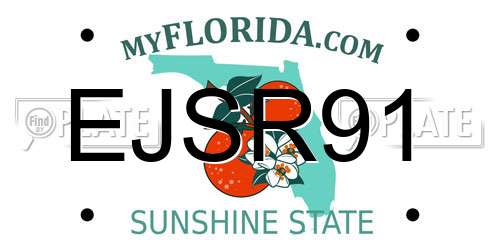 EJSR91 Florida License Plate