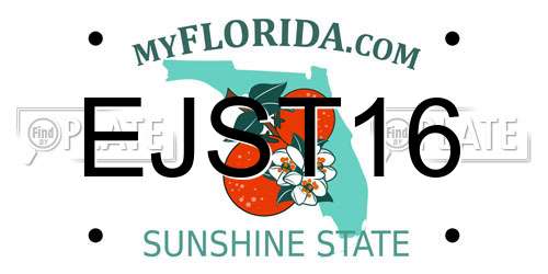 EJST16 Florida License Plate