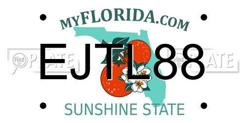 EJTL88 Florida License Plate