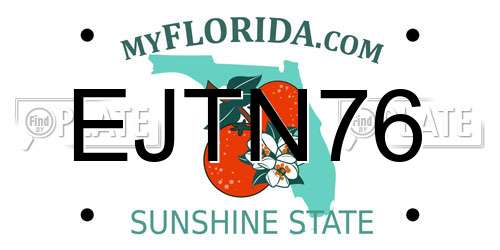EJTN76 Florida License Plate