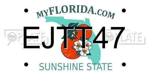 EJTT47 Florida License Plate