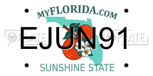 EJUN91 Florida License Plate
