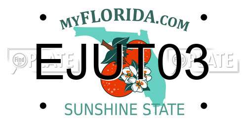 EJUT03 Florida License Plate